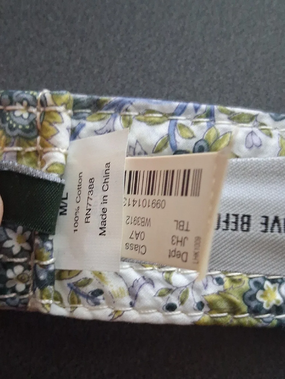 New* J.Crew M/L Cotton Floral & Foliage Belt White Blue Green - Picture 5 of 10
